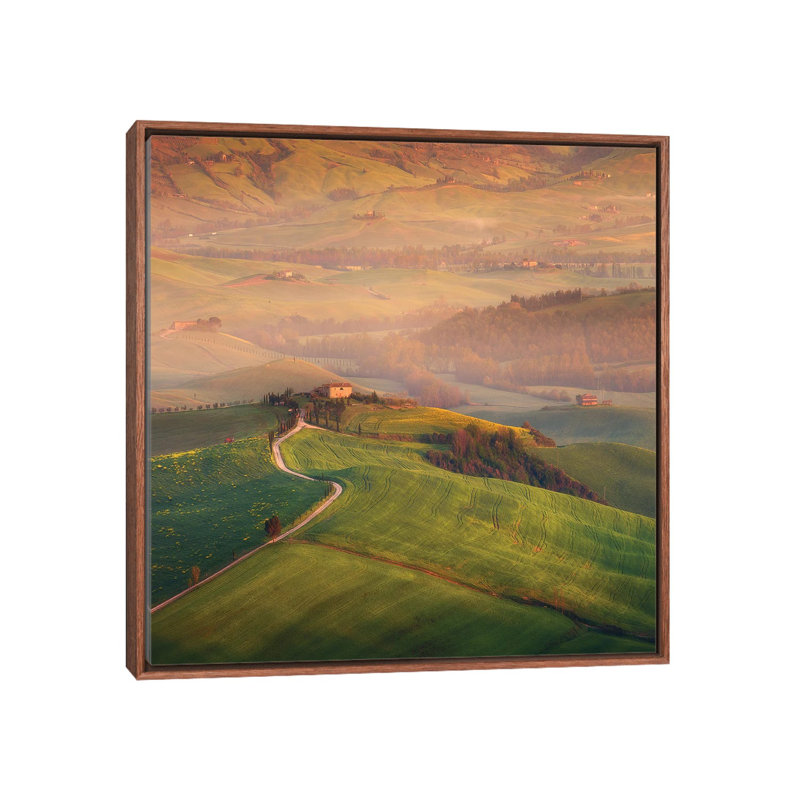 Spring In Tuscany XIX by Daniel Kordan - Print on Canvas, Classic Brown Wood Framed, 93.98 cm H x 93.98 cm W