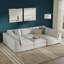 Maud Pit Sectional Modular Sofa 124-inches Wide, Handcrafted Contemporary-Style Convertible Sleeper Sofa for Living Room