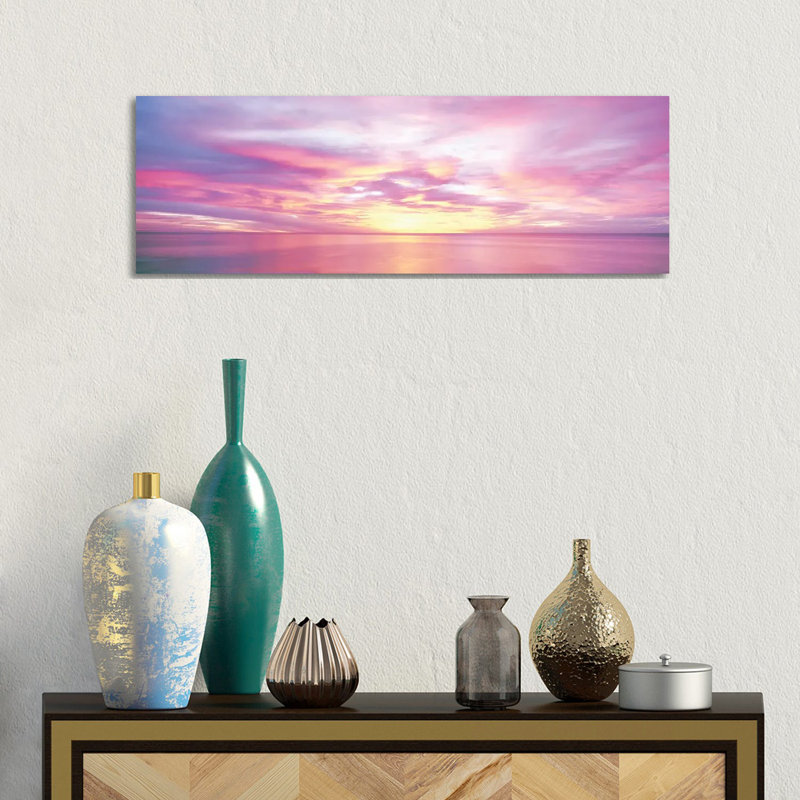 Sunrise Over Sea Of Cortez, El Cardonal, Baja California Sur, Mexico - Wrapped Canvas Panoramic Print