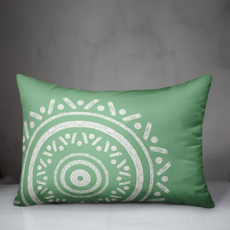 Geometric Outdoor Throw Pillow, Green