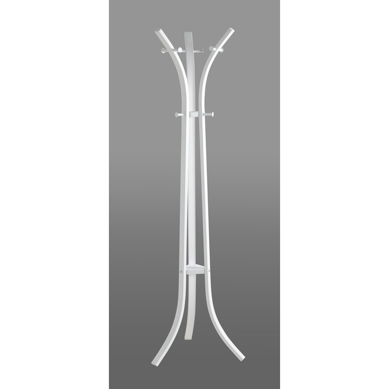 Sparta Steel Freestanding 9 - Hook Coat Rack, White
