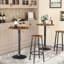 Tabourets de bar, ensemble de 2 chaises de bar, tabourets de cuisine à hauteur ronde avec repose-pieds, tabourets de bar pour le petit-déjeuner, structure en acier robuste, pour salle à manger, cuisine, fête, assemblage facile, brun rustique.