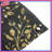 Golden Trees On Black Wall Tapestry - Foliage Wall Decor-341691320