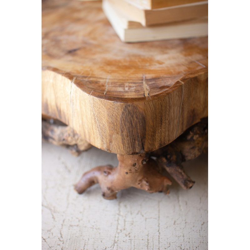  Plateau de décoration en bois de mûrier - 6,5 po de hauteur