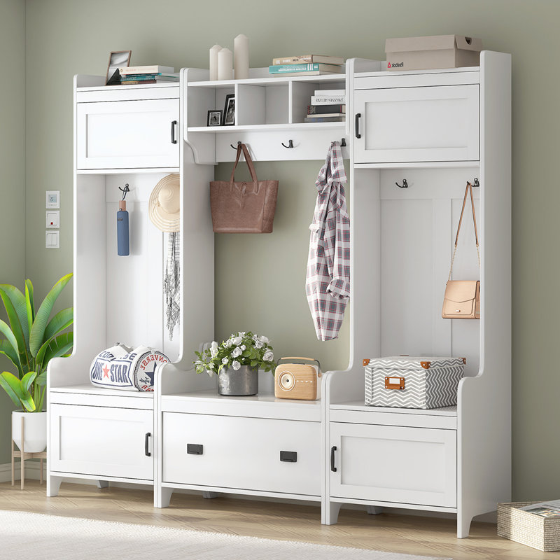 Versatile 4-in-1 Hallway Organizer with Multiple Storage Options and Stylish Design