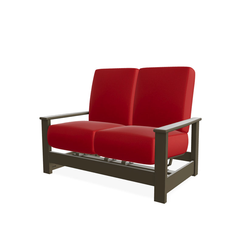 Leeward 56.5'' Wide Loveseat with Cushions, Red 1A, Beachwood