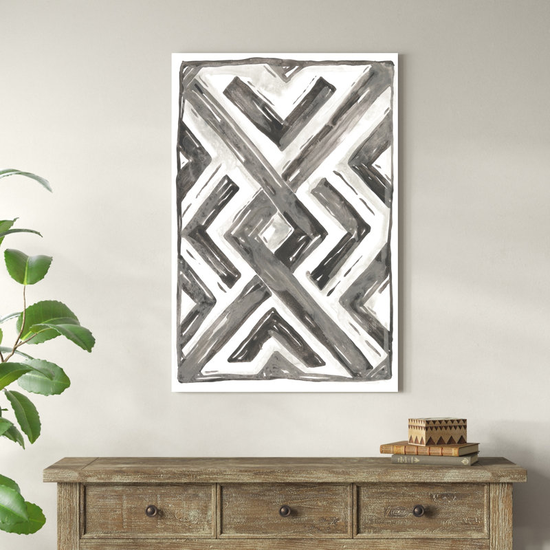 Tribal géométrique I, H 48 po x l 32 po x P 1,25 po