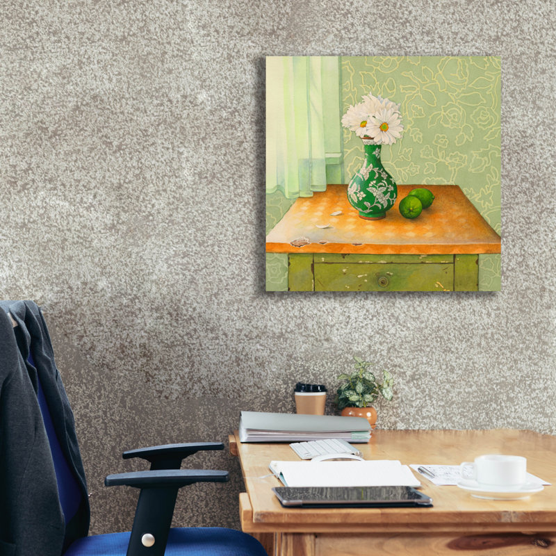  «Daisies And Limes» par Marvindale, art mural sur toile, 26 po x 26 po, H 26 po x l 26 po