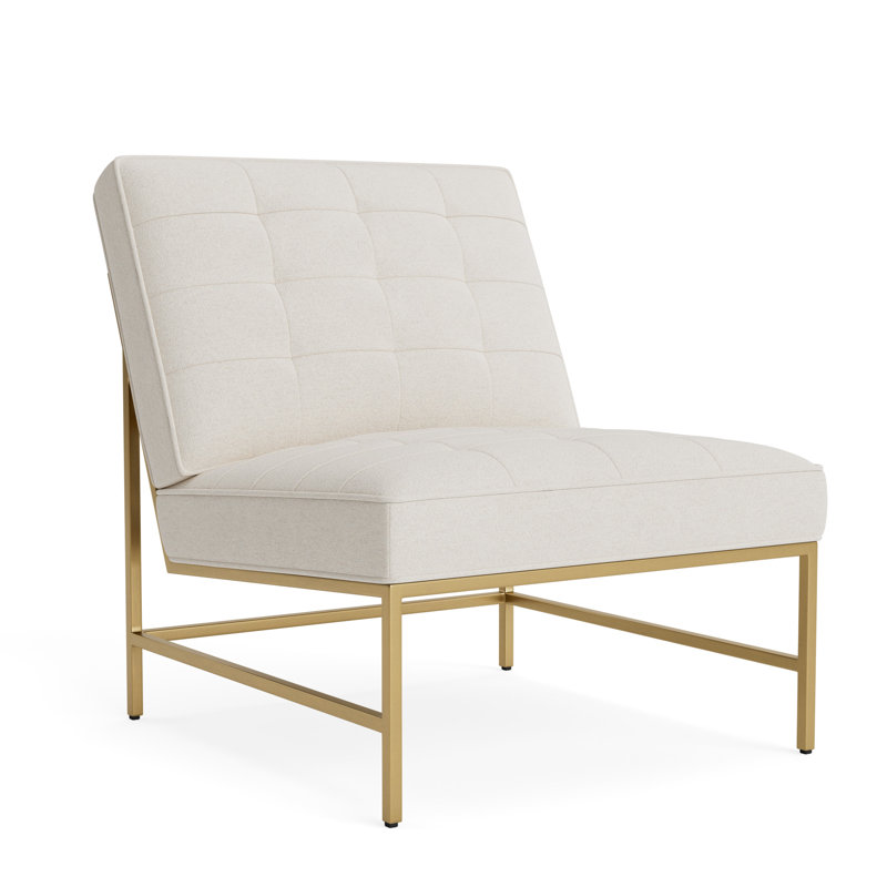 Major Chair, Performance Boucle - Cream, Brushed Brass