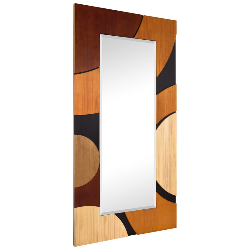 Miroir incliné en bois de paulownia massif fabriqué à la main «Curved Elegance» taille 80 po x 40 po