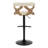 Laquietta Adjustable Height Faux Leather Bar Stool with Rounded T Footrest-93726474-93726475