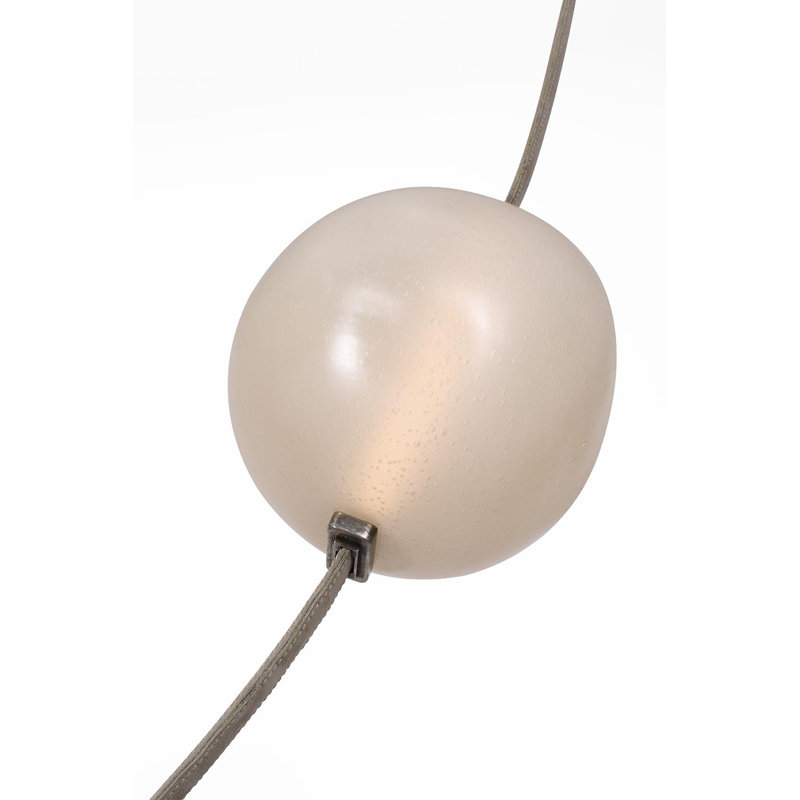Anne-Marie Barton Dune Belted Light with Fizzy Nude Glass, Ash Suede/Mottled Pewter