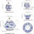 Blue British porcelain tea set