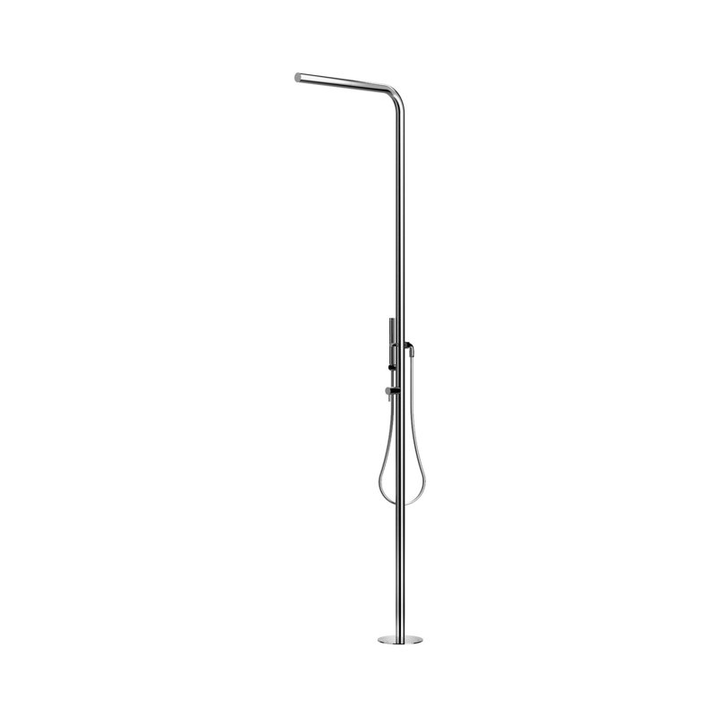 Skinny Freestanding Outdoor Shower, With Hand Spray