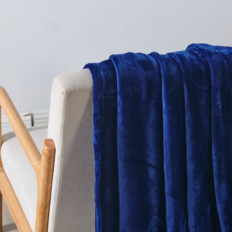 Jeté en flanelle Cozy, Marine