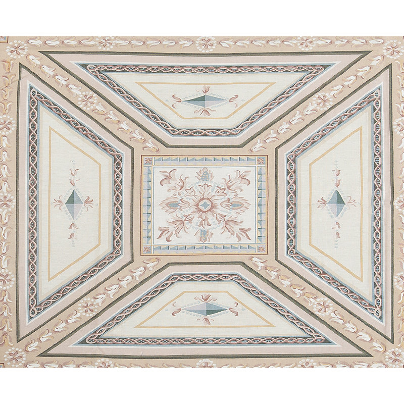 Hand-Knotted High-Quality Beige and Beige Area Rug