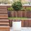 Concrete Effect Square Planter, Frostproof Reinforced Stone Outdoor Plant Pot, Garden Planter Box with Drainage Holes-517476285-517475461