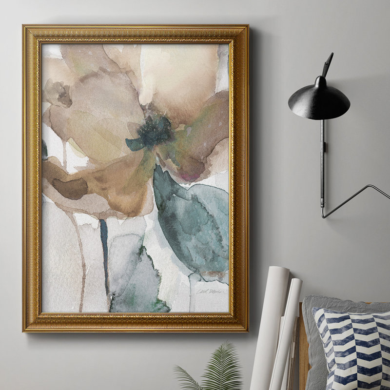 Watercolor Poppy I - reproduction d'art sur toile, H 20 po x l 16 po