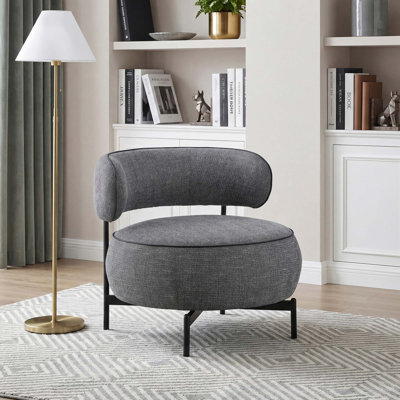 Chaise d'appoint pivotante moderne avec dossier incurvé confortable