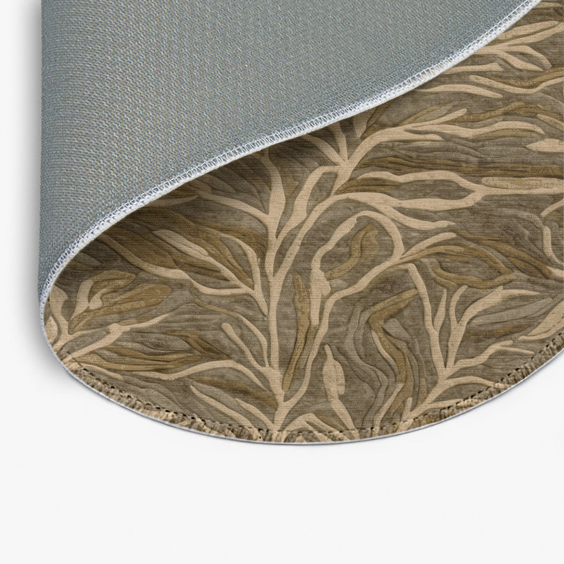 Nature Brown Indoor and Outdoor Area Rug, Round 5'