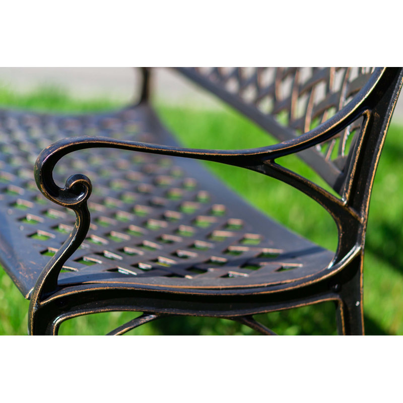  Huang Lattice Metal Garden Bench