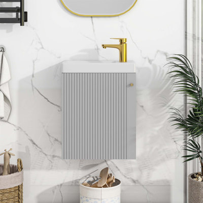 Tranda 16 " W Free Standing Wall Mounted 1 Single Vanity Bathroom Vanity With Ceramic Top