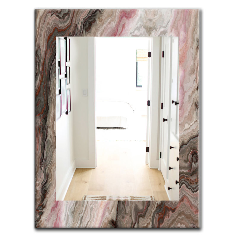 Geode Bathroom Vanity Mirror, Mid-Century Marble Decorative Mirror - Marbled Geode, 39.4" H x 29.5" W