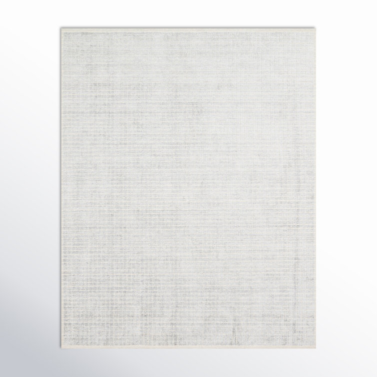 Shenade Geometric Handmade Silver/Sky Area Rug