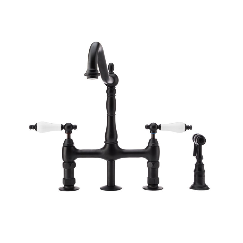 Robinet de pont avec accessoires, Noir mat