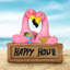 Panneau solaire flamants roses Happy Hour Exhart, 10 po