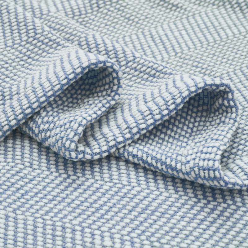 Wingrove Chrisney Premium Cotton Woven Blanket - Farmhouse Chevron Design - All-Season Medium Weight, King or 108" L x 90" W