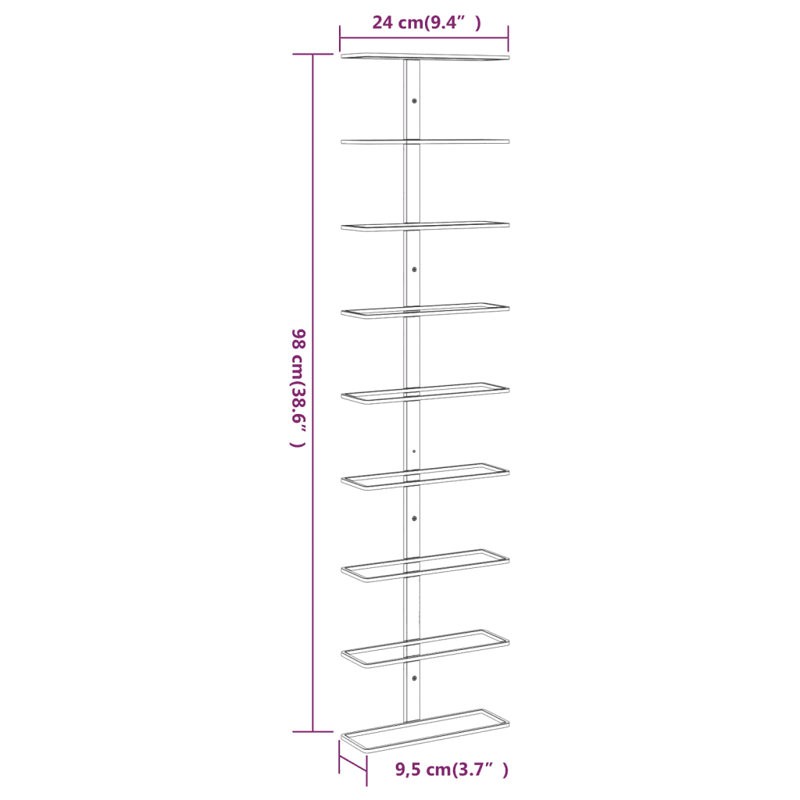 Booth 10 Bottle Floor Wine Bottle Rack, White
