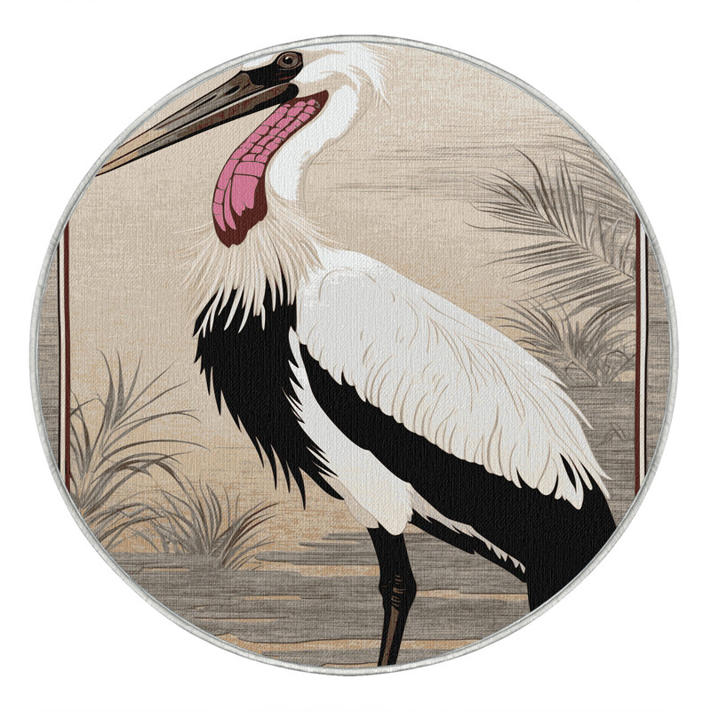  Tapis lavable Marabou Stork, Rond 3 pi