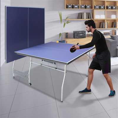 Beyong Foldable Table Tennis Table with Wheels (Paddles Included)