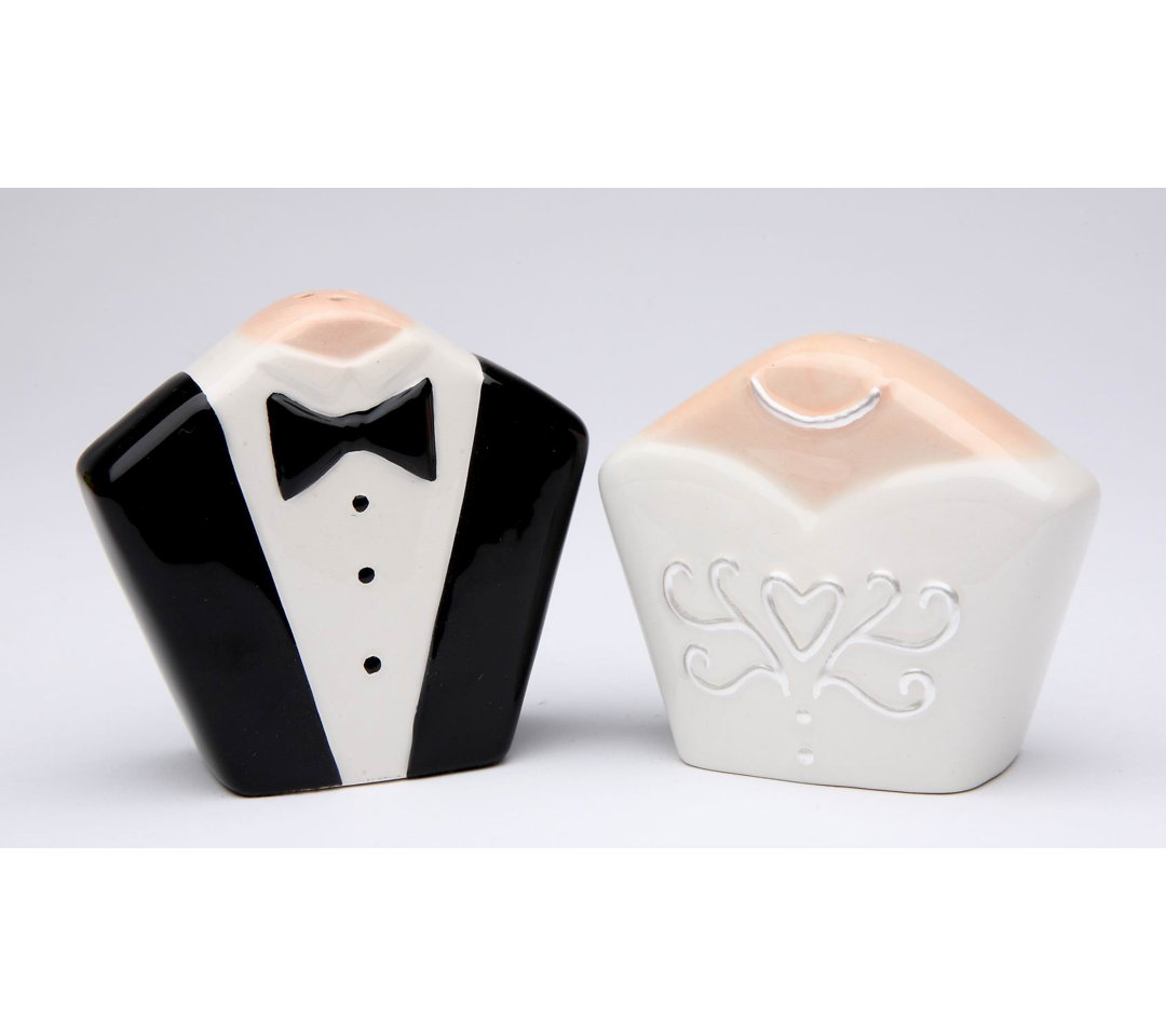 Cosmos Gifts Tuxedo and Gown 2 Piece Salt and Pepper Set Cosmos Gifts