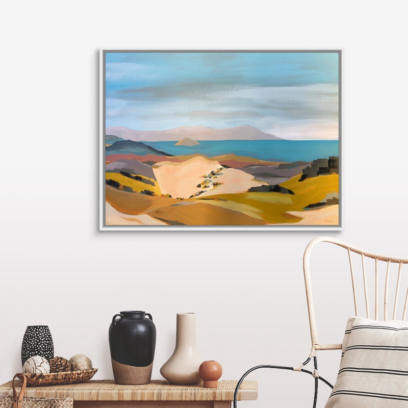Reproduction d’art sur toile, "San Luis Obispo" par Pete Oswald, H 32 po x l 42 po x P 1,75 po, Cadre blanc
