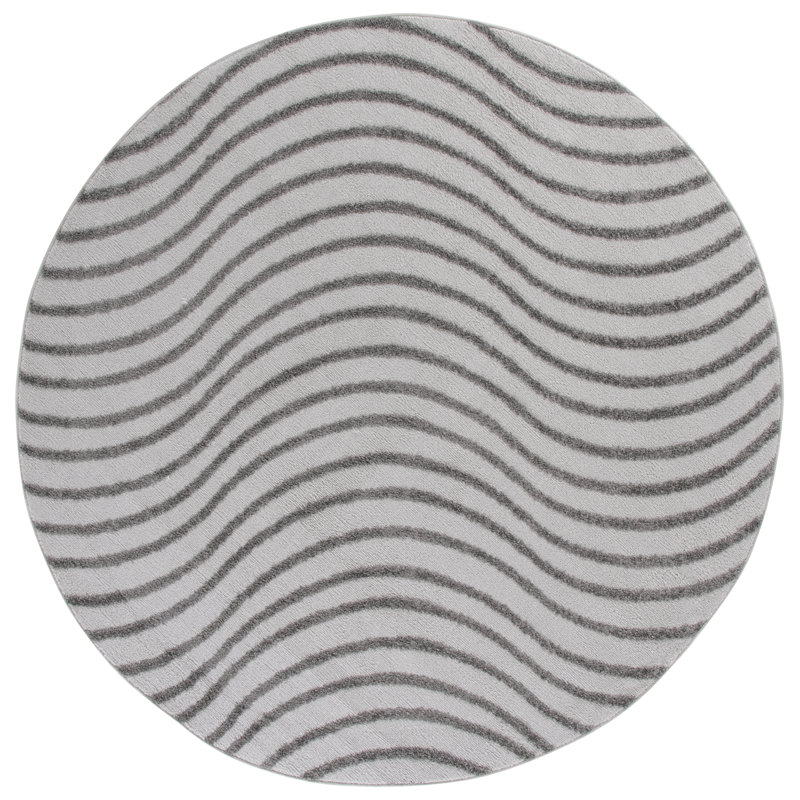 Wave Performance Abstract Indoor Rug, Round 6'7"