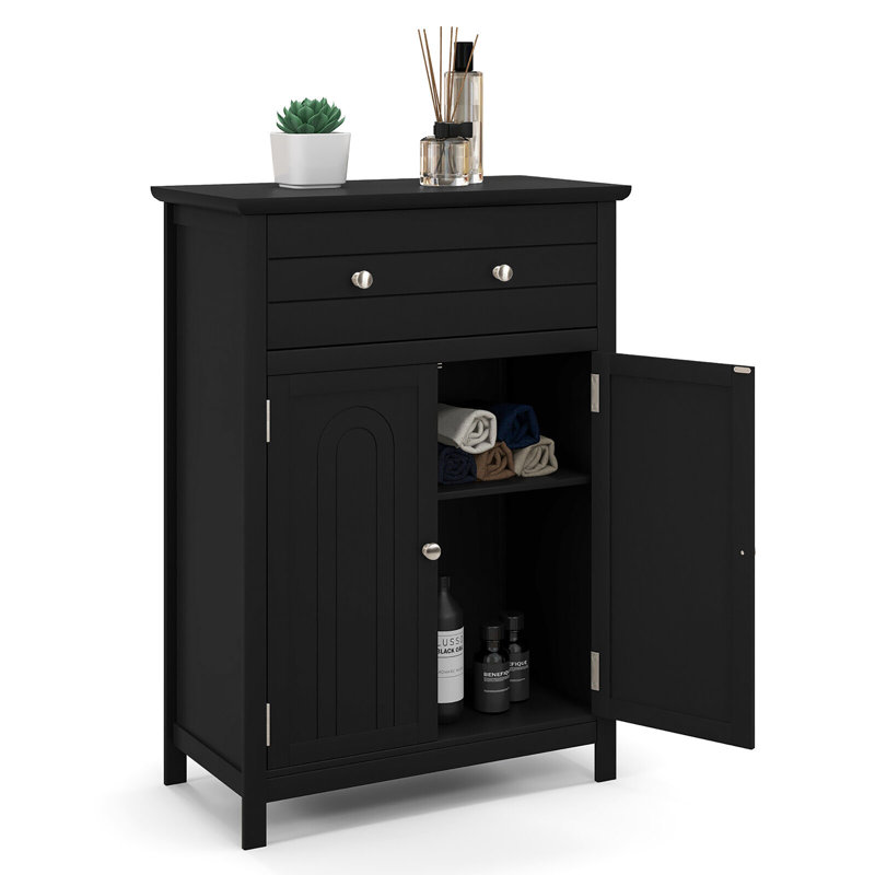 Armoire de salle de bain autoportante, Noir