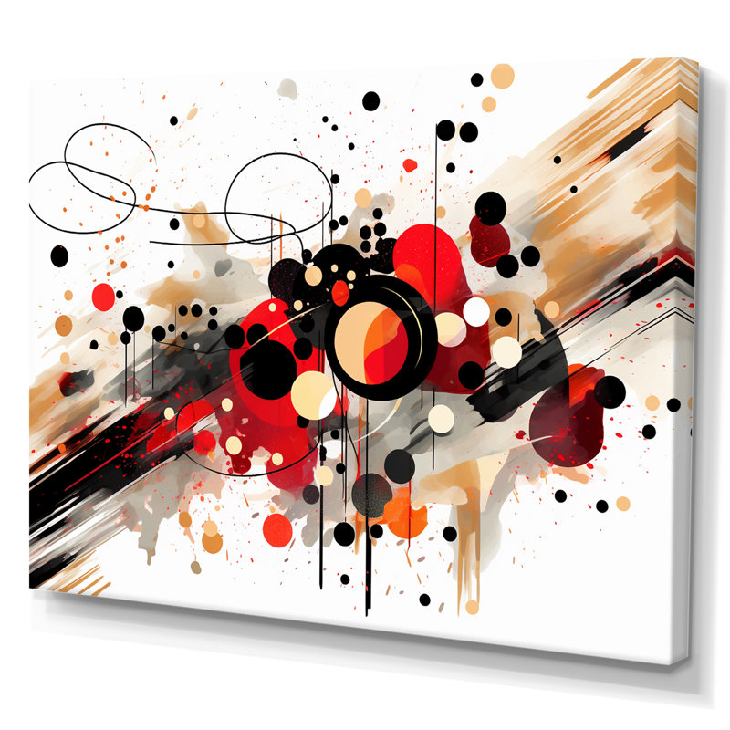 Paysage de rêve abstrait rouge et noir I, H 12 po x l 20 po x P 1 po, Toile tendue