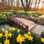 Pont de jardin artisanal en bois japonais-14662214