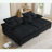 Corduroy Double Lounge Chaise with 4 pillows-1818646123