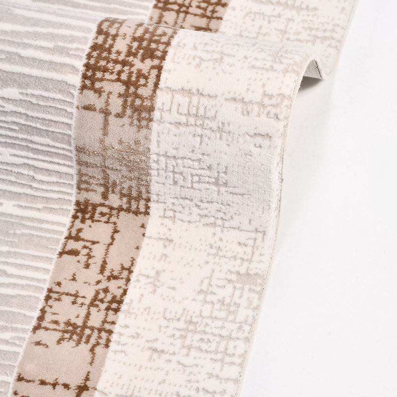 Tapis beige moderne lavable à la machine, Rectangle 2 pi 8 po x 5 pi
