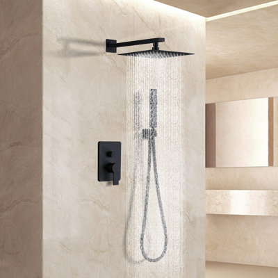 Luxury Complete Shower System Wall Mounted Multifunctional Bathroom Shower Set Pressure Balance Rain Shower