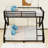 Metal Bunk Bed with Reinforced Slats, Guardrails and Built-In Ladder-478157184