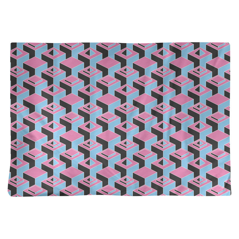 Napperon classique en coton 18 po Skyscraper, Rose / bleu ciel / bleu, polyester