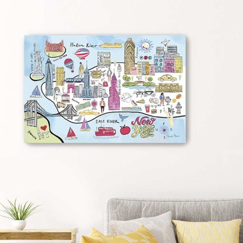Art mural amusant, impression de carte NYC