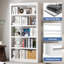 Bibliothèque en métal, bibliothèque à 5 niveaux, bibliothèques modernes avec tablettes réglables, bibliothèque blanche pour bureau à domicile, salon, garage, espace de vie restreint