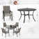 Basima 4 - Person Metal Patio Dining Set with Round Table