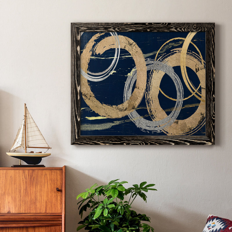 «Gold and Silver Atmosphere I», peinture sur toile encadrée, H 20 po x l 17 po x P 1,5 po, Noir