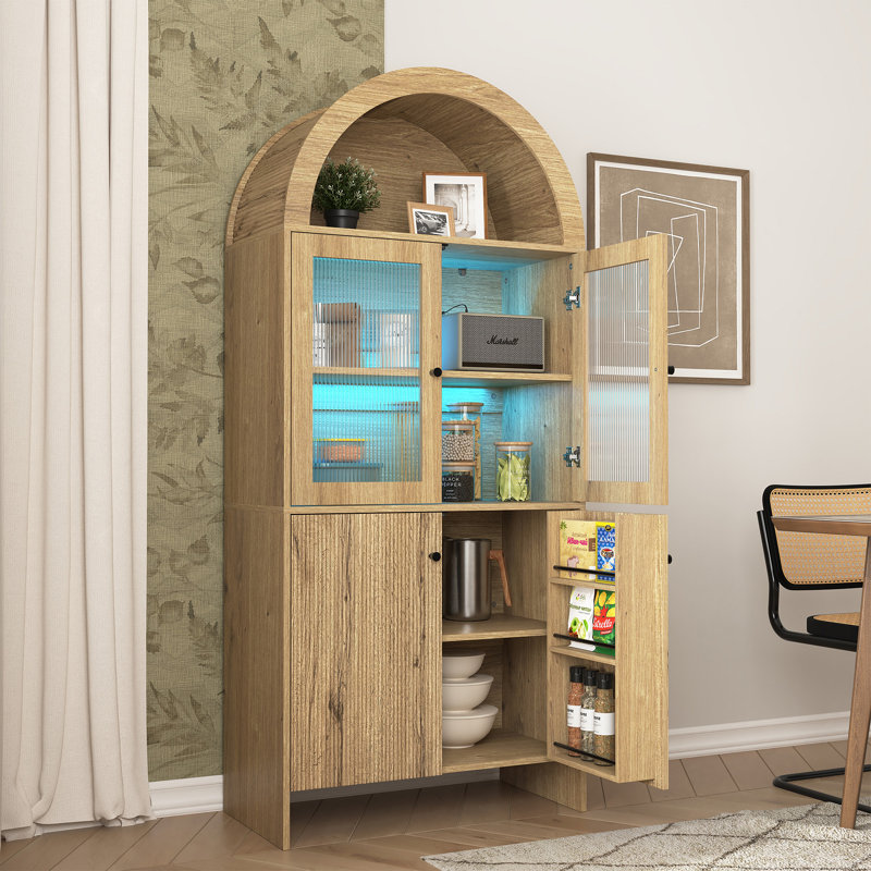 Cabinet dôme en bois aggloméré naturel, Naturel